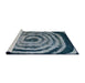 Sideview of Machine Washable Abstract Columbia Blue Rug, wshabs860