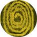 Round Abstract Yellow Modern Rug, abs860yw