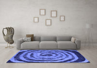 Machine Washable Abstract Blue Modern Rug, wshabs860blu