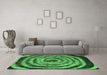 Machine Washable Abstract Emerald Green Modern Area Rugs in a Living Room,, wshabs860emgrn