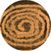 Round Abstract Orange Modern Rug, abs860org