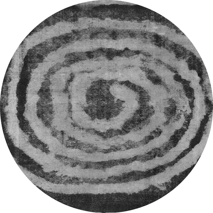 Round Machine Washable Abstract Gray Modern Rug, wshabs860gry