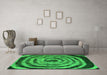 Machine Washable Abstract Green Modern Area Rugs in a Living Room,, wshabs860grn