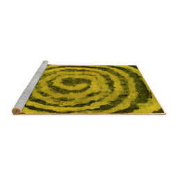 Sideview of Machine Washable Abstract Yellow Modern Rug, wshabs860yw