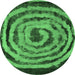 Round Abstract Emerald Green Modern Rug, abs860emgrn