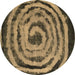 Round Abstract Brown Modern Rug, abs860brn