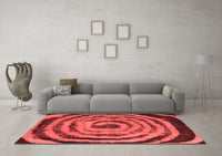 Machine Washable Abstract Red Modern Rug, wshabs860red