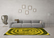 Machine Washable Abstract Yellow Modern Rug in a Living Room, wshabs860yw