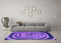 Machine Washable Abstract Purple Modern Rug, wshabs860pur