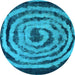 Round Machine Washable Abstract Light Blue Modern Rug, wshabs860lblu