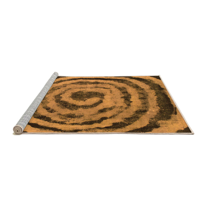 Sideview of Machine Washable Abstract Orange Modern Area Rugs, wshabs860org