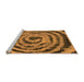 Sideview of Machine Washable Abstract Orange Modern Area Rugs, wshabs860org