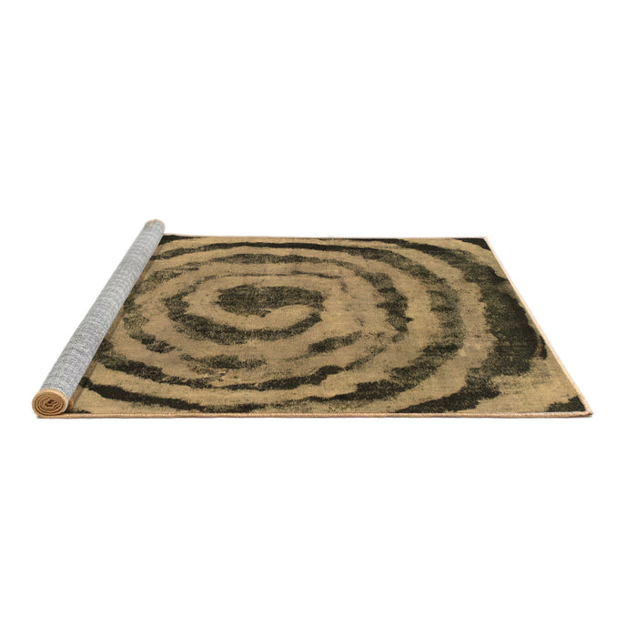 Sideview of Machine Washable Abstract Brown Modern Rug, wshabs860brn
