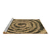 Sideview of Machine Washable Abstract Brown Modern Rug, wshabs860brn