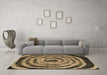 Machine Washable Abstract Brown Modern Rug in a Living Room,, wshabs860brn