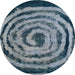 Round Abstract Columbia Blue Modern Rug, abs860