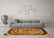 Machine Washable Abstract Orange Modern Area Rugs in a Living Room, wshabs860org