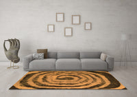 Machine Washable Abstract Orange Modern Rug, wshabs860org