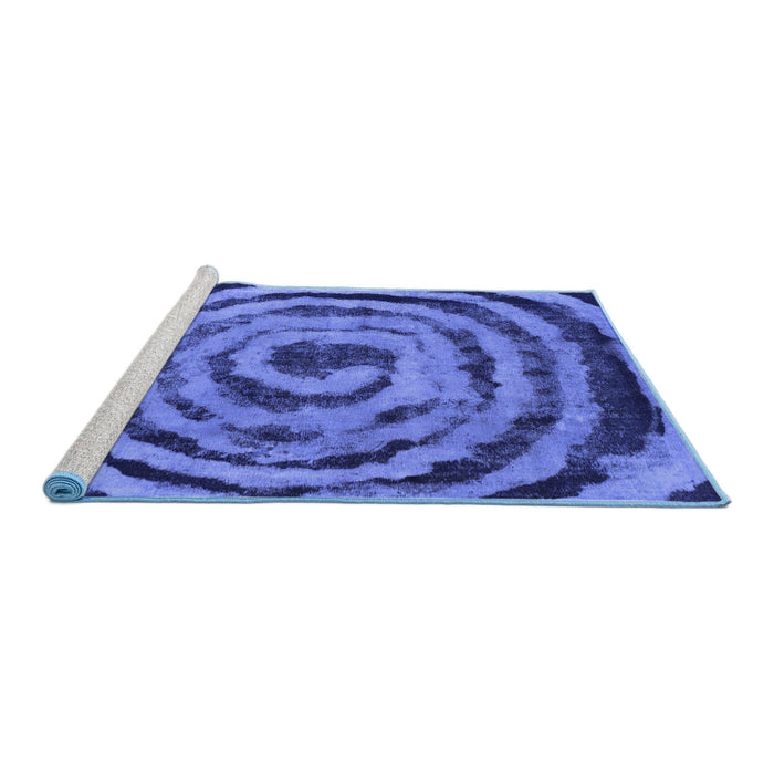 Sideview of Machine Washable Abstract Blue Modern Rug, wshabs860blu