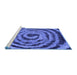 Sideview of Machine Washable Abstract Blue Modern Rug, wshabs860blu