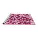 Sideview of Machine Washable Abstract Pastel Purple Pink Rug, wshabs861