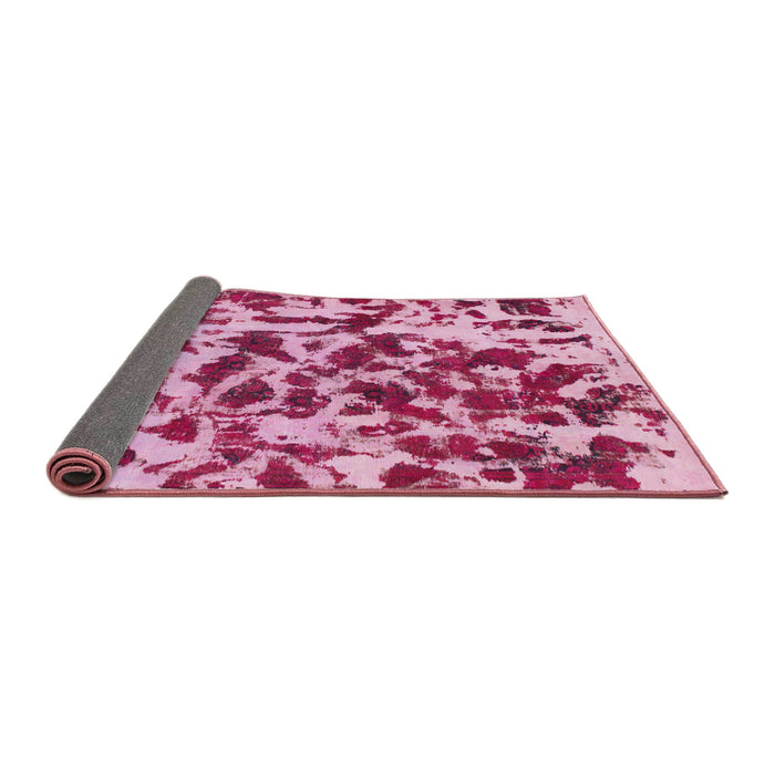 Sideview of Abstract Pastel Purple Pink Modern Rug, abs861