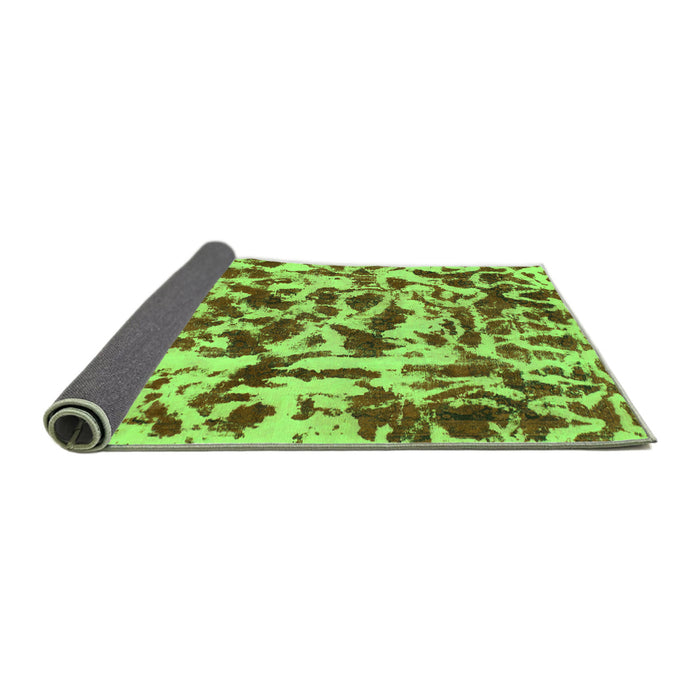 Sideview of Abstract Green Modern Rug, abs861grn