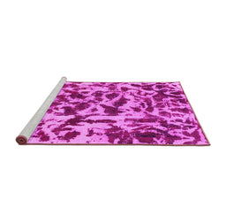 Sideview of Machine Washable Abstract Pink Modern Rug, wshabs861pnk