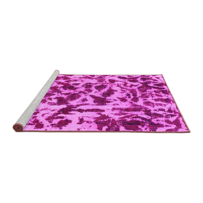 Sideview of Machine Washable Abstract Pink Modern Rug, wshabs861pnk