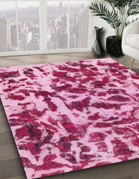 Abstract Pastel Purple Pink Modern Rug, abs861