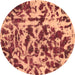 Round Abstract Brown Modern Rug, abs861brn