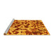 Sideview of Machine Washable Abstract Yellow Modern Rug, wshabs861yw