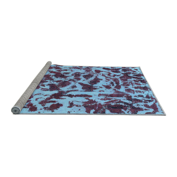 Sideview of Machine Washable Abstract Light Blue Modern Rug, wshabs861lblu