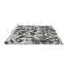 Sideview of Machine Washable Abstract Gray Modern Rug, wshabs861gry