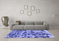 Machine Washable Abstract Blue Modern Rug, wshabs861blu