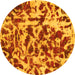 Round Abstract Yellow Modern Rug, abs861yw