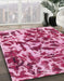 Abstract Pastel Purple Pink Modern Rug in Family Room, abs861