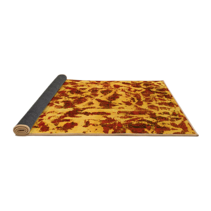 Sideview of Abstract Yellow Modern Rug, abs861yw