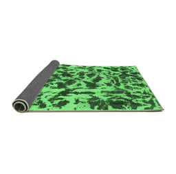 Sideview of Abstract Emerald Green Modern Rug, abs861emgrn