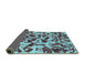 Sideview of Abstract Turquoise Modern Rug, abs861turq