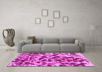 Machine Washable Abstract Pink Modern Rug, wshabs861pnk