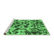 Sideview of Machine Washable Abstract Emerald Green Modern Area Rugs, wshabs861emgrn