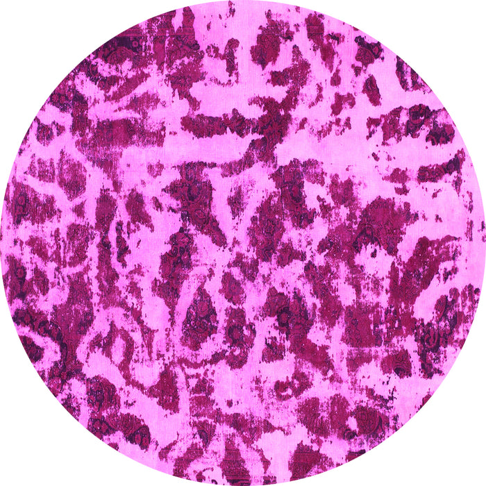 Round Abstract Pink Modern Rug, abs861pnk