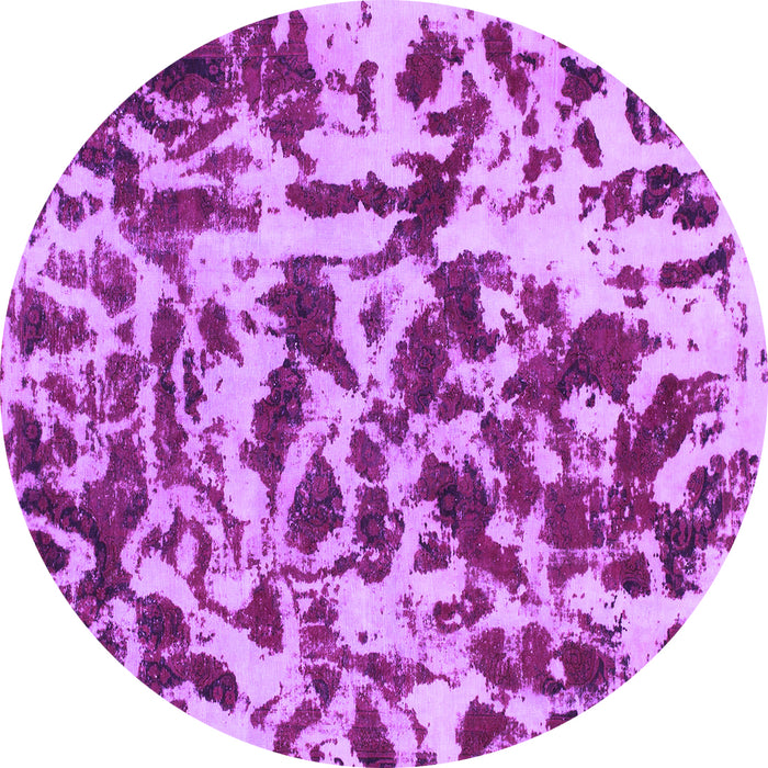 Round Abstract Purple Modern Rug, abs861pur