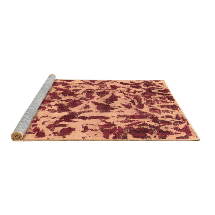 Sideview of Machine Washable Abstract Brown Modern Rug, wshabs861brn
