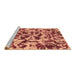 Sideview of Machine Washable Abstract Brown Modern Rug, wshabs861brn