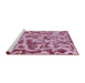 Sideview of Machine Washable Abstract Pink Rug, wshabs862