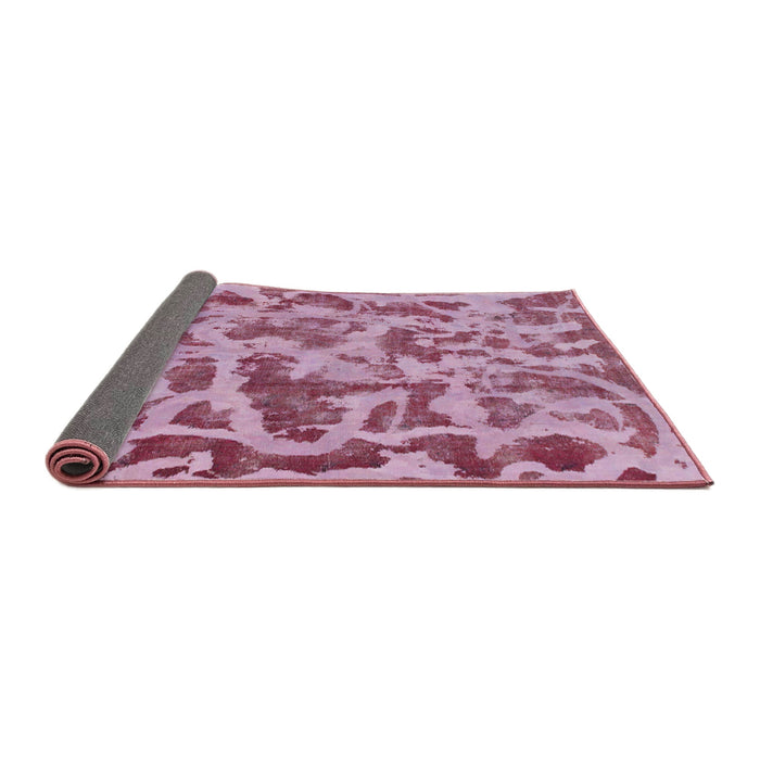 Sideview of Abstract Pink Modern Rug, abs862