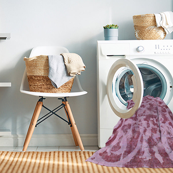 Machine Washable Abstract Pink Rug in a Washing Machine, wshabs862