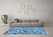 Machine Washable Abstract Light Blue Modern Rug in a Living Room, wshabs862lblu